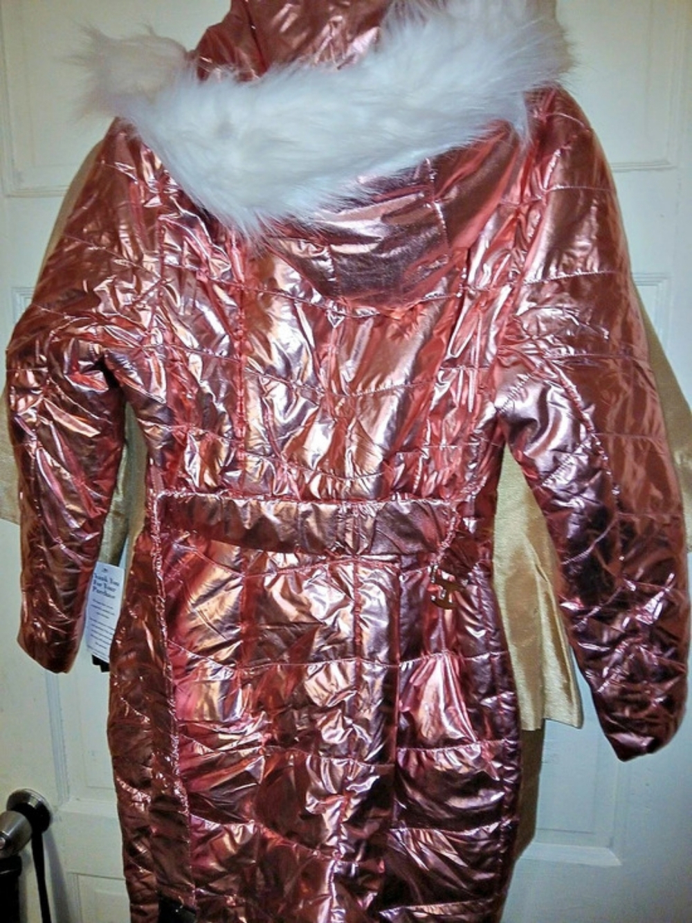 Pink Hooded One-Piece Jumpsuit Like New